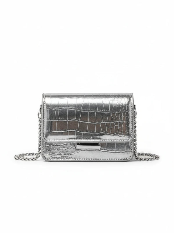 Metallic Croc Embossed Crossbody Bag — alternate view