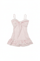 Pink Striped Ruffle Trim Cami
