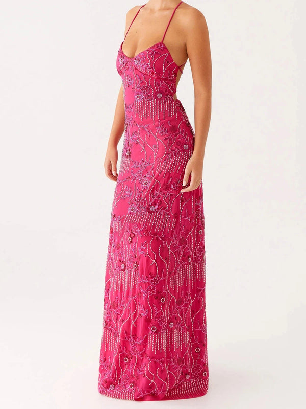 Sequin Floral Cami Maxi Dress — alternate view