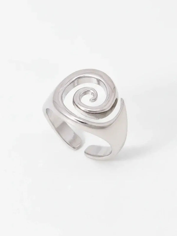 Spiral metal ring close up