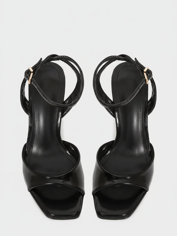 Square Toe Ankle Strap High Heels — alternate view