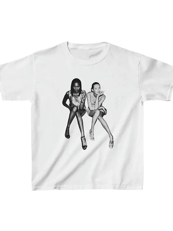 90s Models Graphic Print Crop Tee — alternate view
