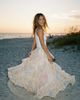 Floral Chiffon Ruffle Maxi Skirt