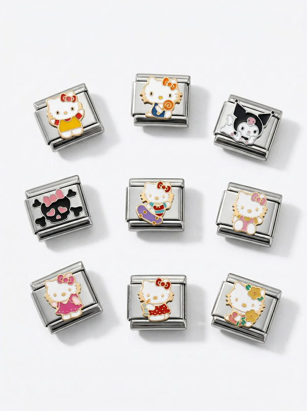 Hello Kitty Italian charm collection on bracelet