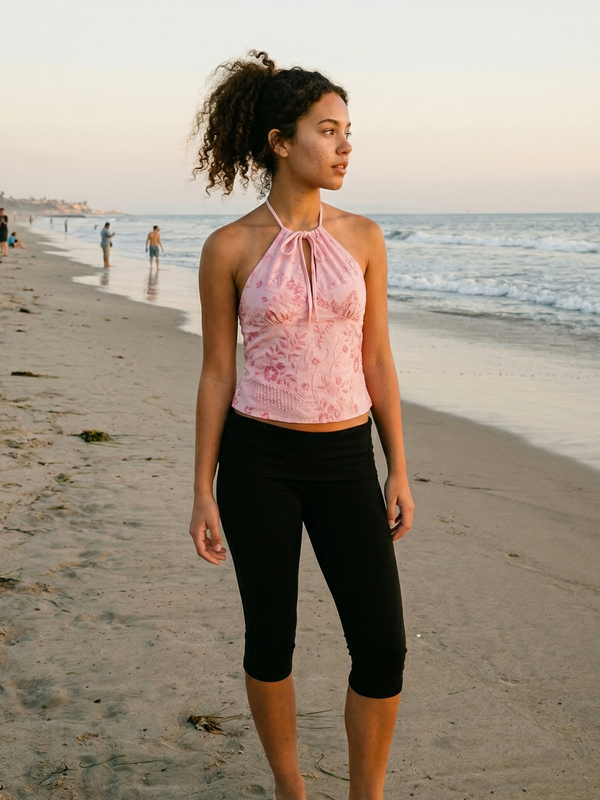 Low Rise Fold Over Capri Pants