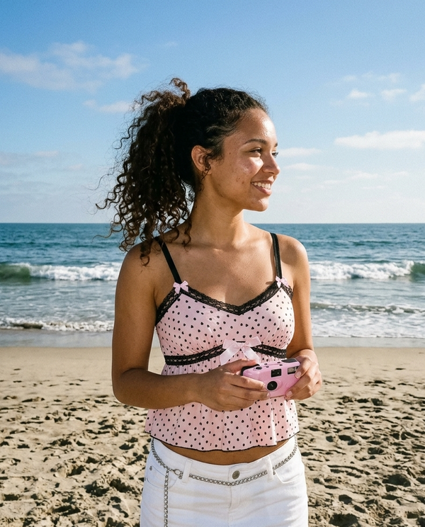 Polka Dot Babydoll Top