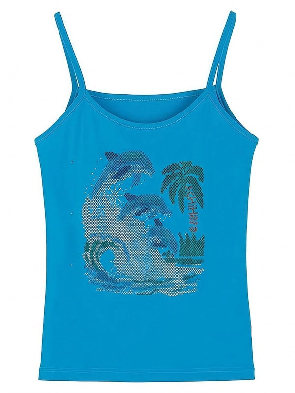 Dolphin Rhinestone Tank Top — alternate view