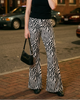 Zebra Print Wide Leg Pants