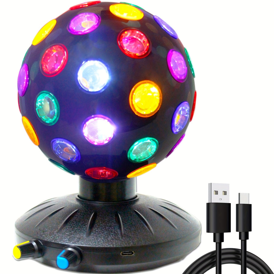 Rainbow disco USB light projecting colors - alternate view