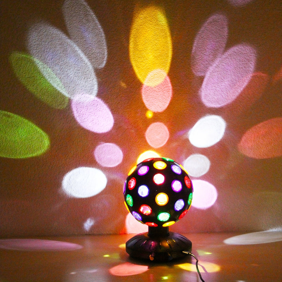 Rainbow disco USB light projecting colors - detail shot