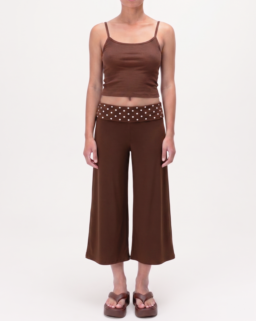 Fold Over Waist Gaucho Pants