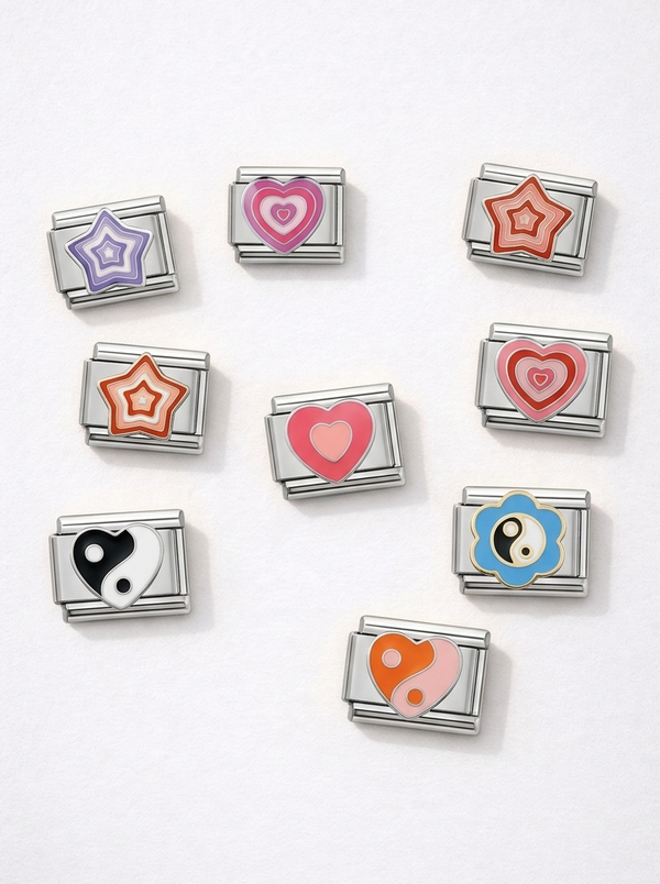Italian charm collection nine enamel detail