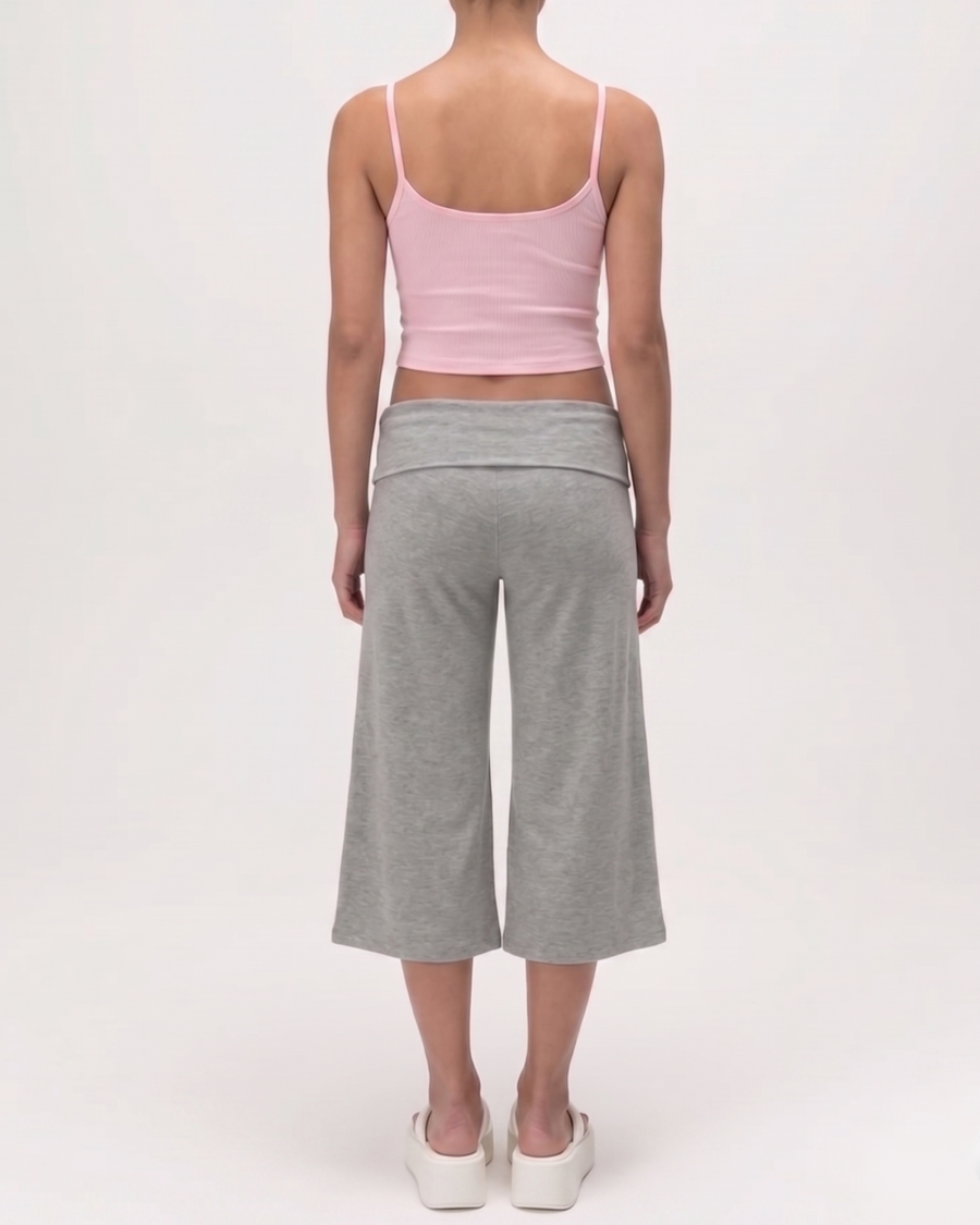 Fold Over Waist Gaucho Pants