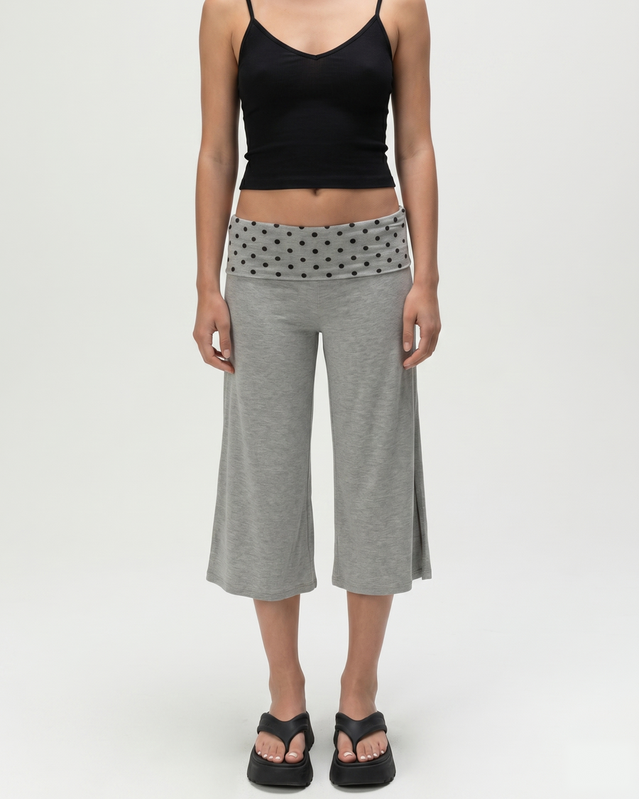 Fold Over Waist Gaucho Pants