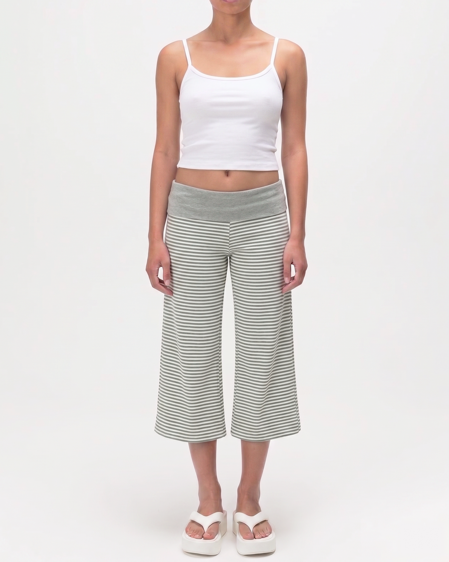 Fold Over Waist Gaucho Pants