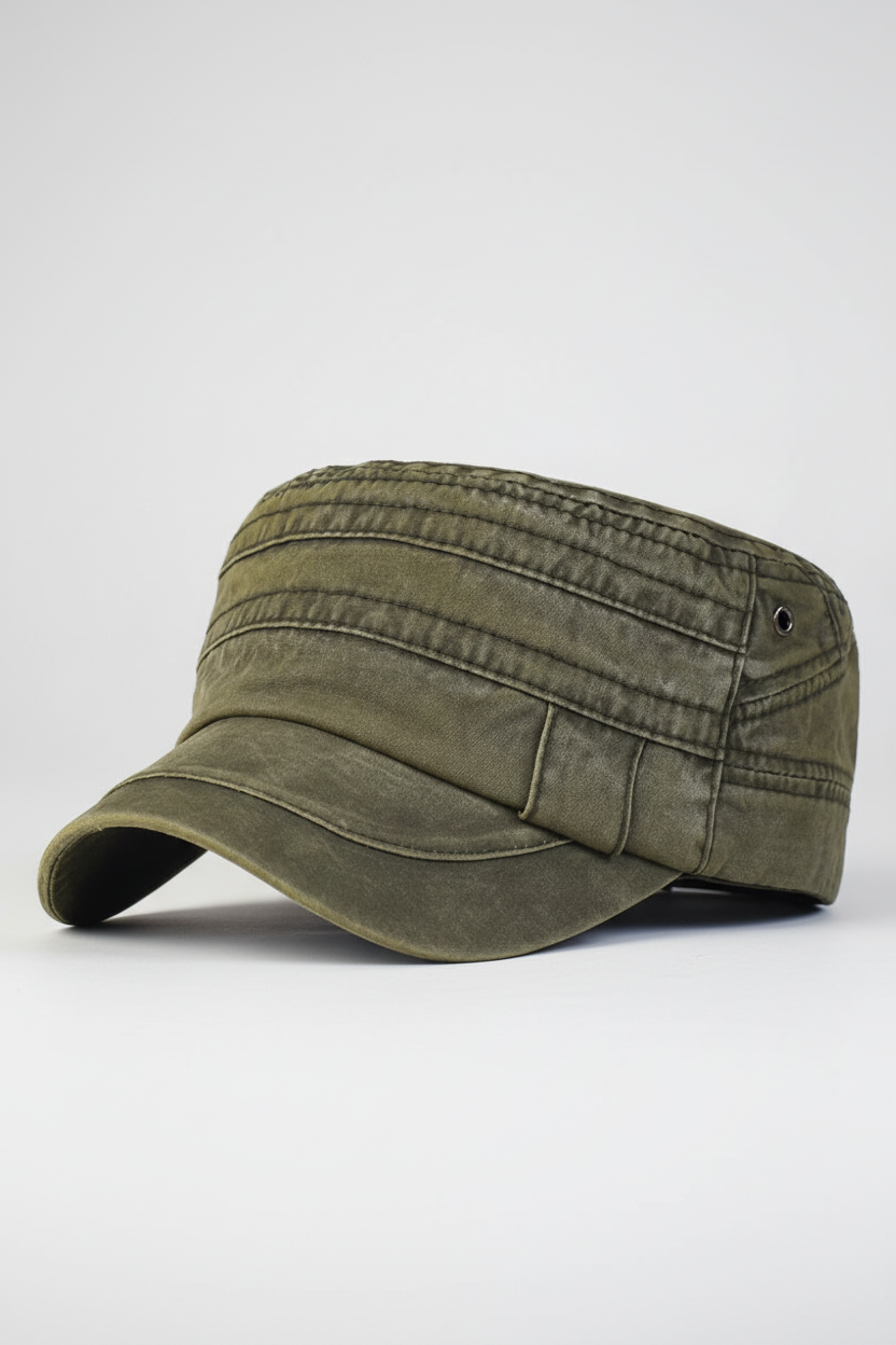 Flat top military cap on model - view 30