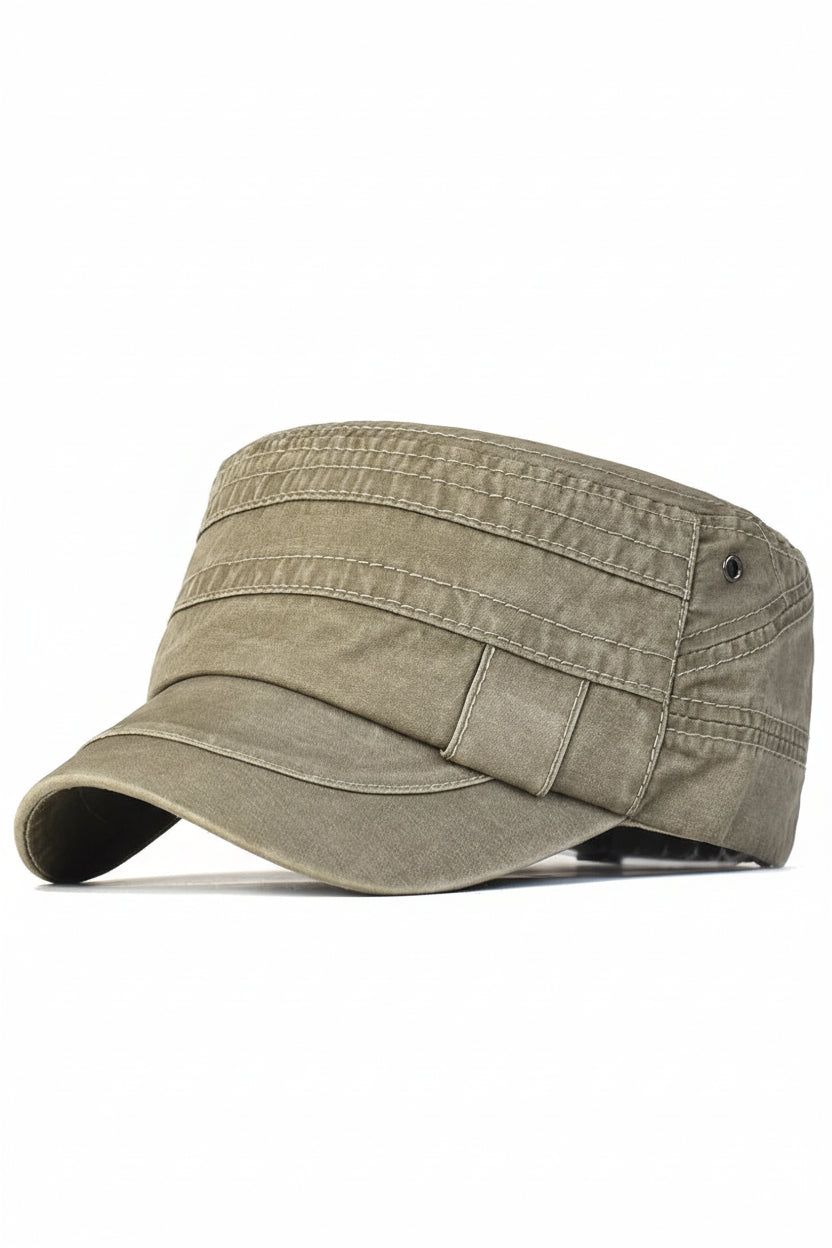 Flat top military cap on model - view 10