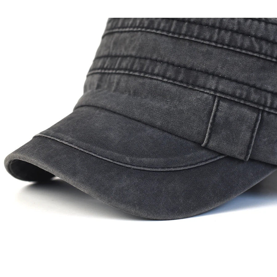 Flat top military cap on model - view 21