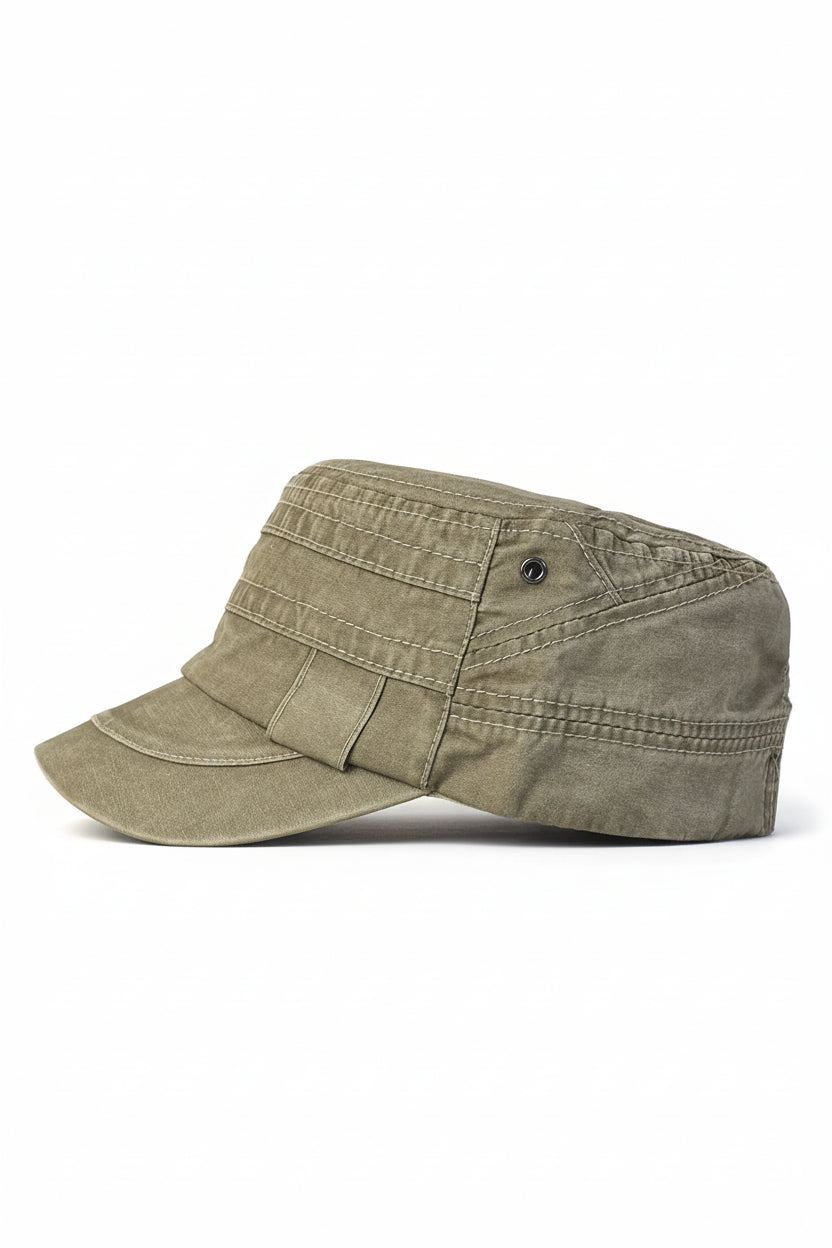 Flat top military cap on model - view 11