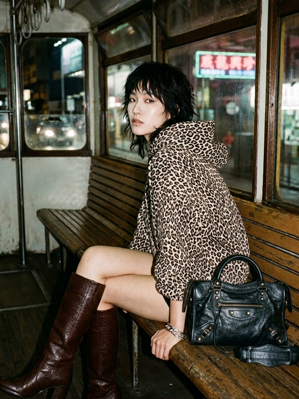 Leopard Print Boxy Hoodie