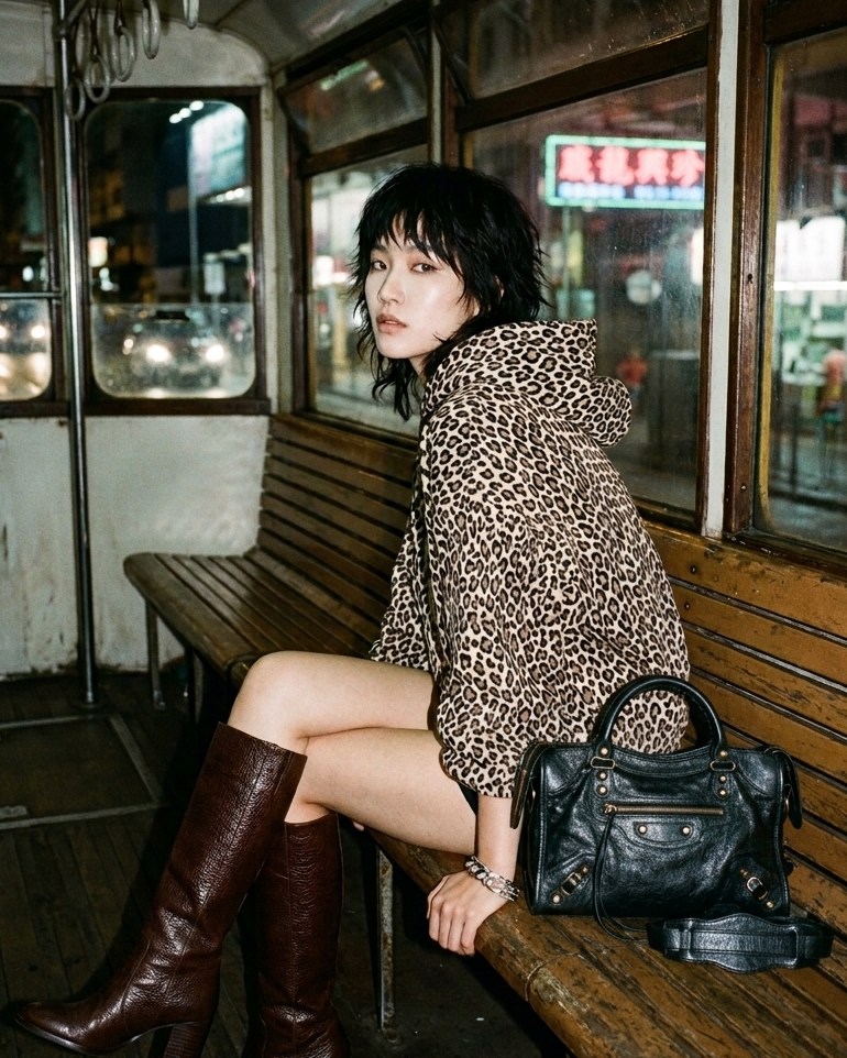 Leopard Print Boxy Hoodie