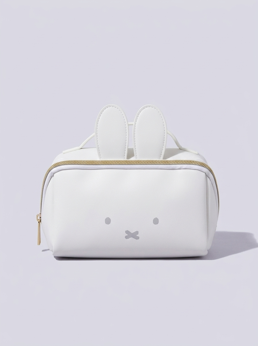 Miffy makeup bag open showing interior