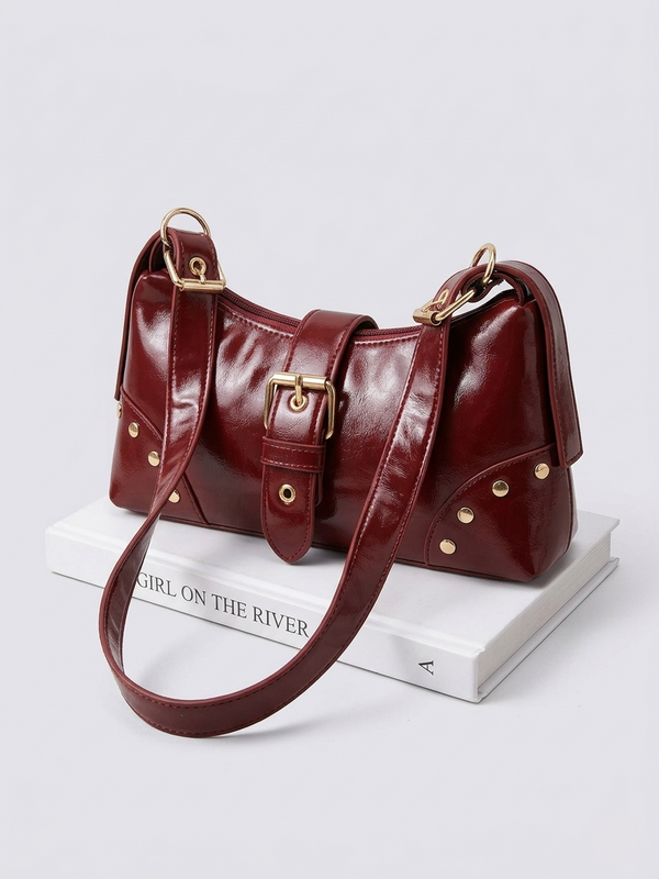 Studded Buckle Shoulder Bag — alternate view