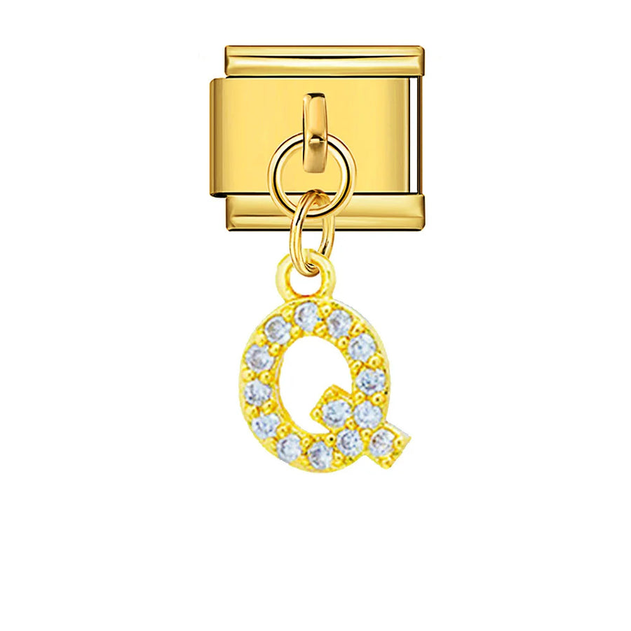 Dangling rhinestone alphabet charm detail - view 9