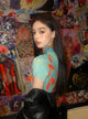 Art Print Mock Neck Top