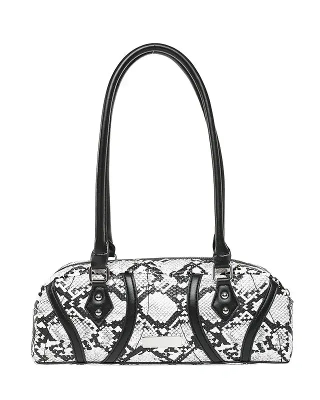 Snake skin texture baguette shoulder bag - alternate view