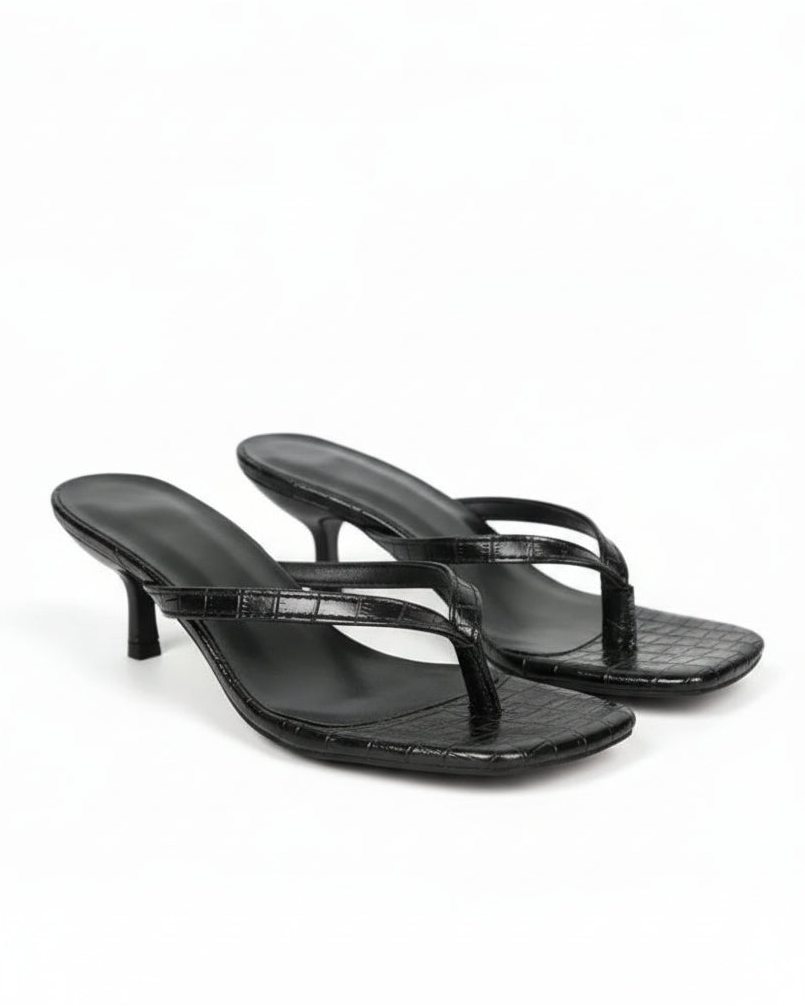 Kitten Heel Thong Sandals