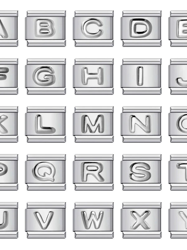 Silver Letters Italian Charms — alternate view