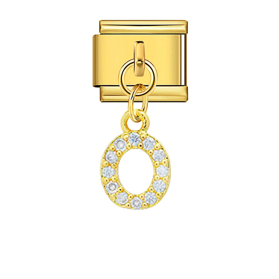 Dangling rhinestone alphabet charm detail - view 22