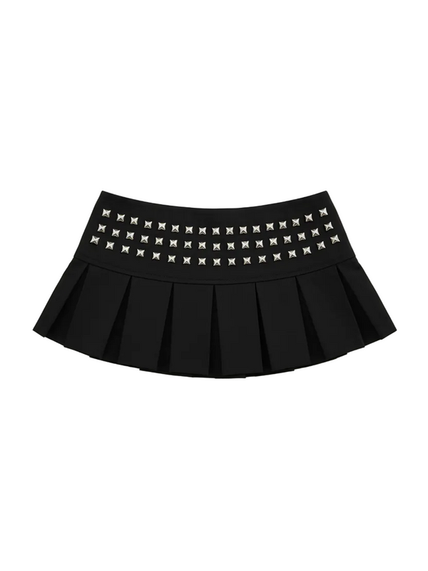 Studded Pleated Mini Skirt — alternate view