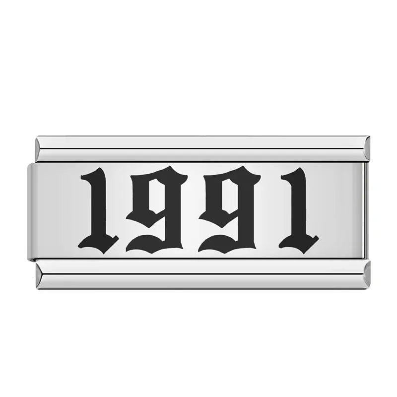 Year Italian charm on silver bracelet - view 11