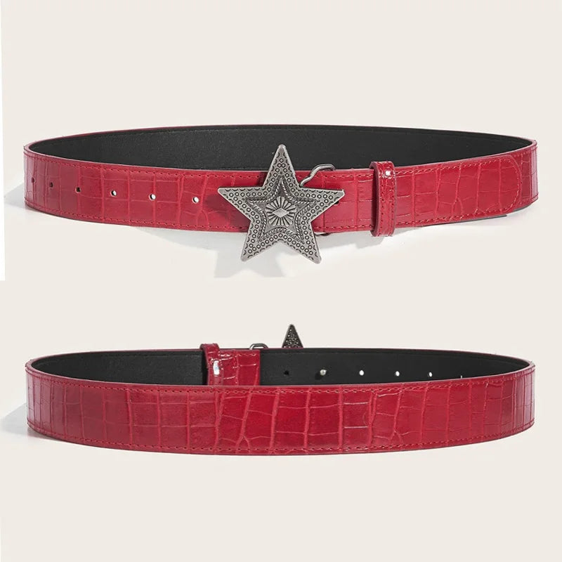 Star buckle belt flat lay - view 5