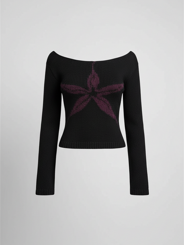 Slim Flower Print Sweater — alternate view