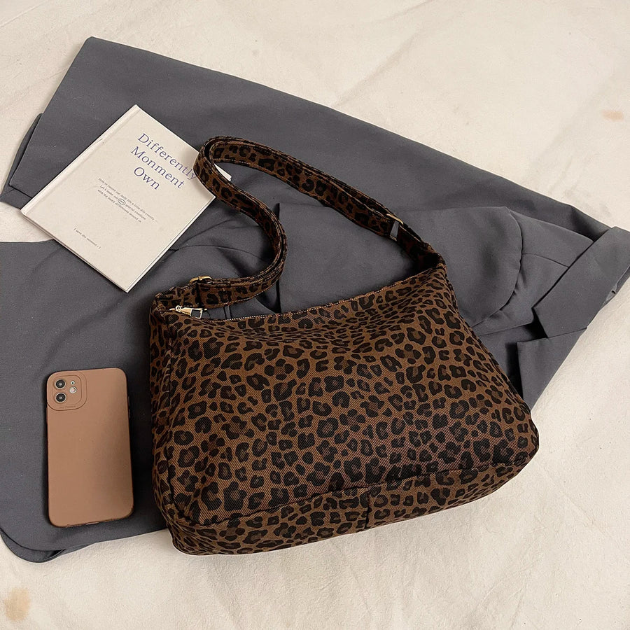Leopard print canvas tote bag - styling view