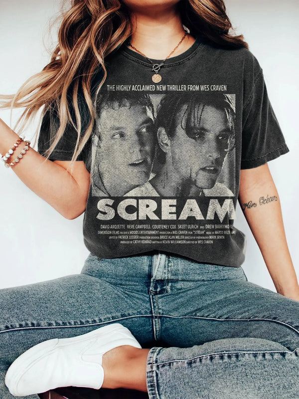 Scream 1996 movie poster graphic t-shirt