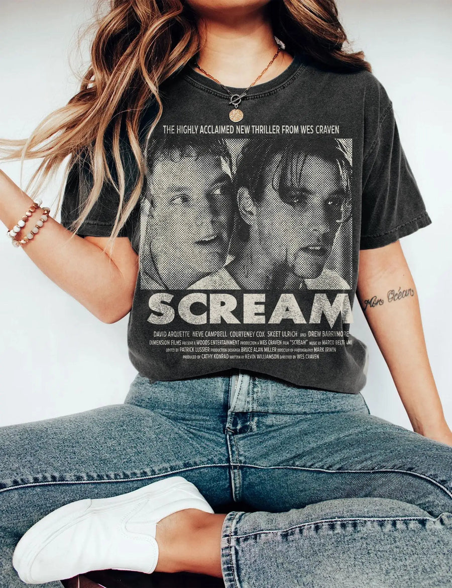 Scream 1996 movie poster graphic t-shirt