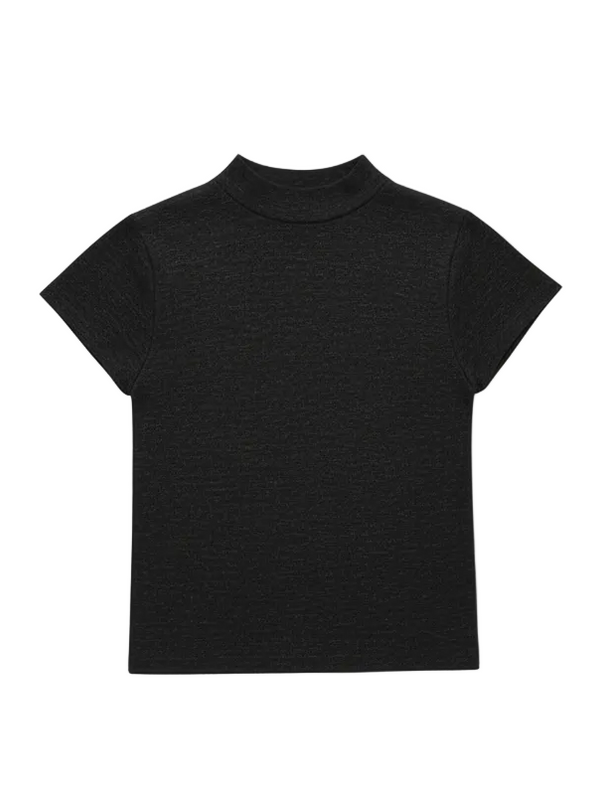 Short Sleeve Mock Neck Top — alternate view