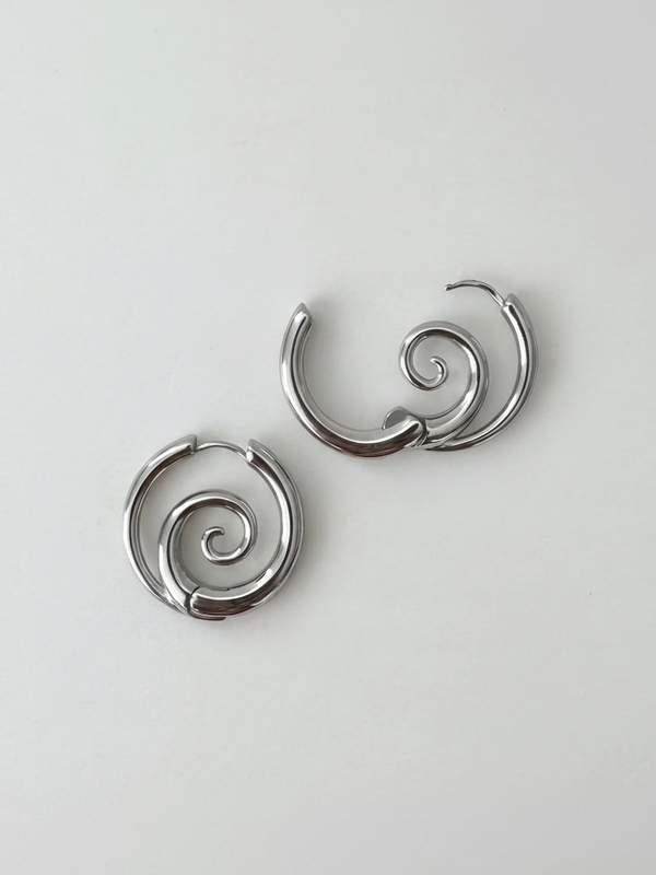 Spiral Hoop Earrings — alternate view