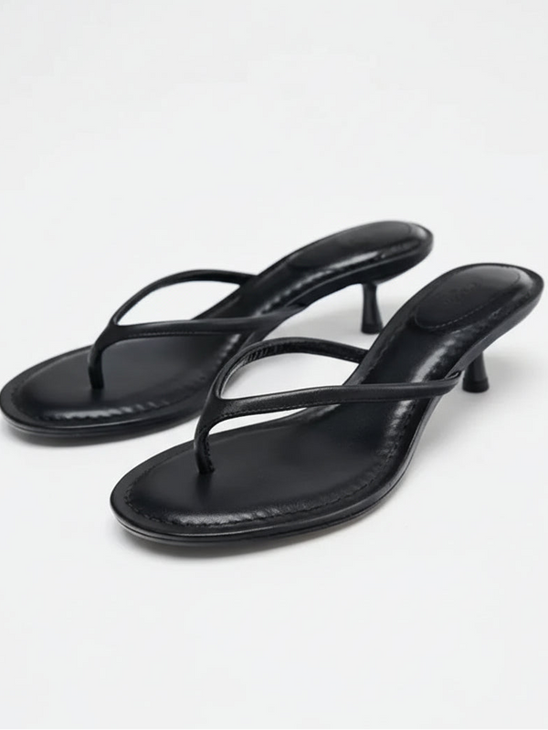 Kitten Heel Thong Sandals