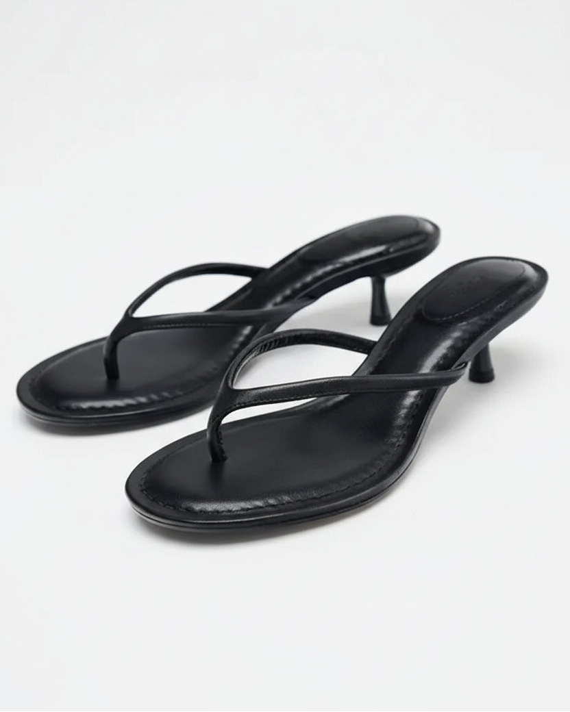 Kitten Heel Thong Sandals