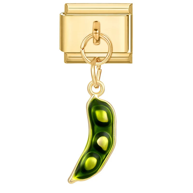 Enamel dangle Italian charm bracelet charm - view 16