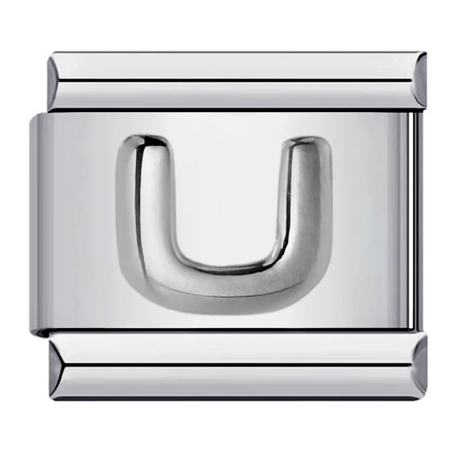 Silver letter Italian charm on bracelet - view 22