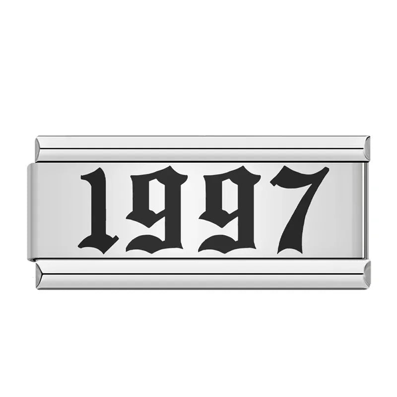 Year Italian charm on silver bracelet - view 5