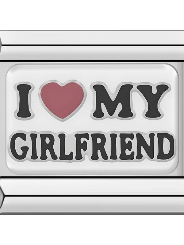 I Love My BF/GF Italian Charms — alternate view