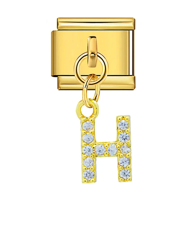 Dangling Rhinestone Alphabet Charm — alternate view
