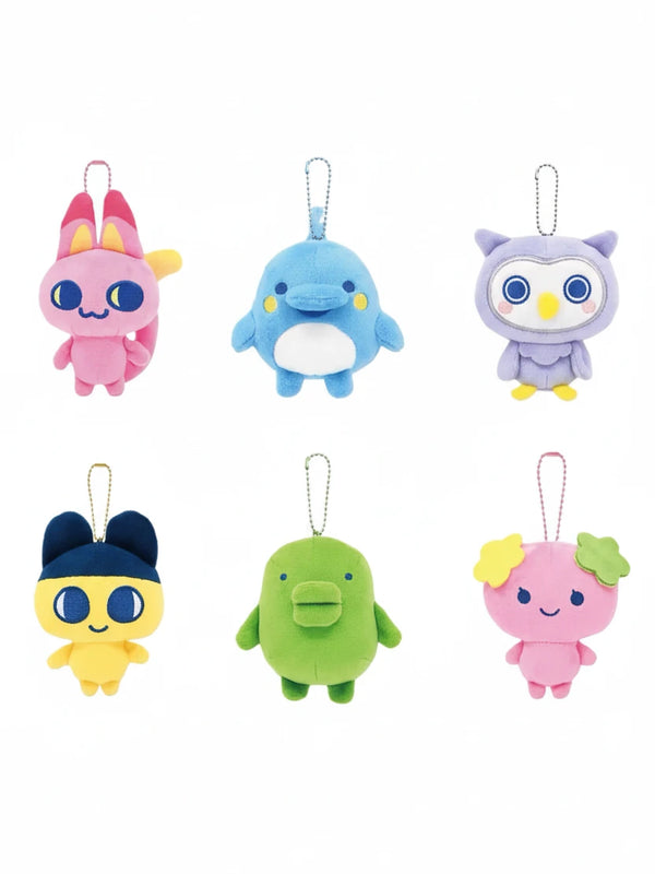 Tamagotchi plush bag charm keychain